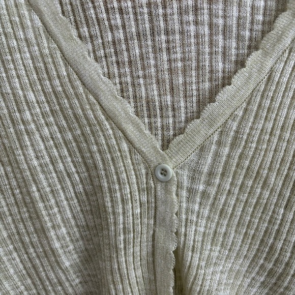 Vintage Light Green Ribbed Cardigan Size Small - Picture 3 of 3